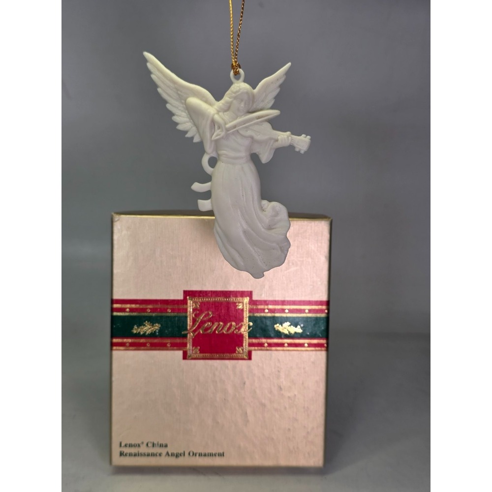 Lenox Renaissance Angel Christmas Ornaments White Holiday with box Vintage